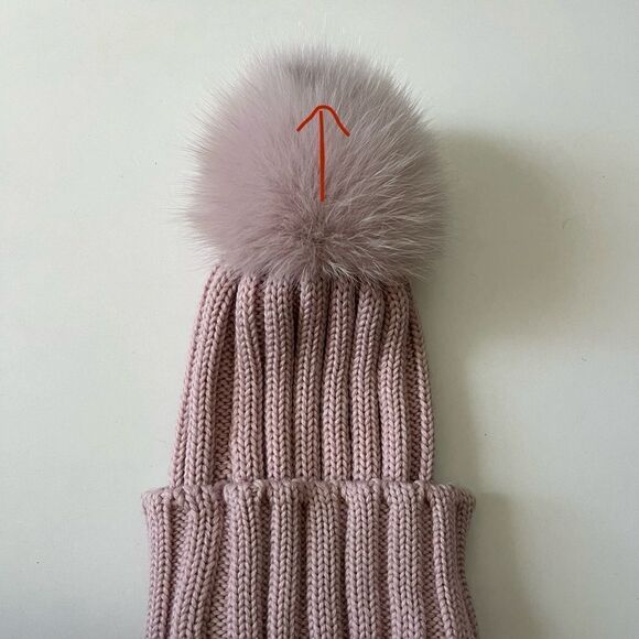 Catya Girls Pink Wool Knit Pom-Pom Hat - Picture 8 of 8